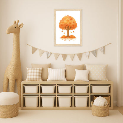 Ahornbaum Poster mit Holzrahmen von tinylearner