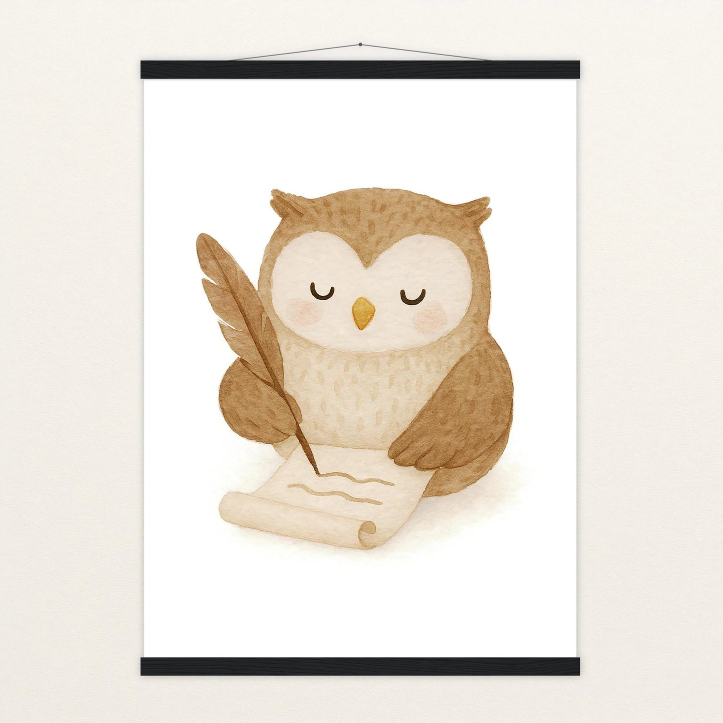 Emmi die Eule - Motiv: "Brief" Poster mit Leisten von tinylearner