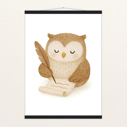 Emmi die Eule - Motiv: "Brief" Poster mit Leisten von tinylearner