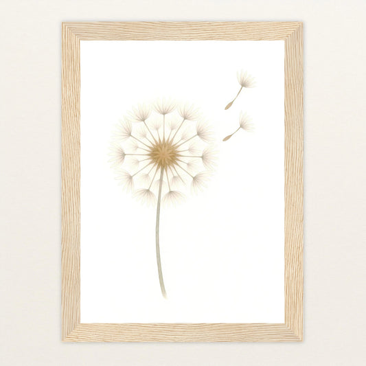 Löwenzahn Poster mit Holzrahmen von tinylearner
