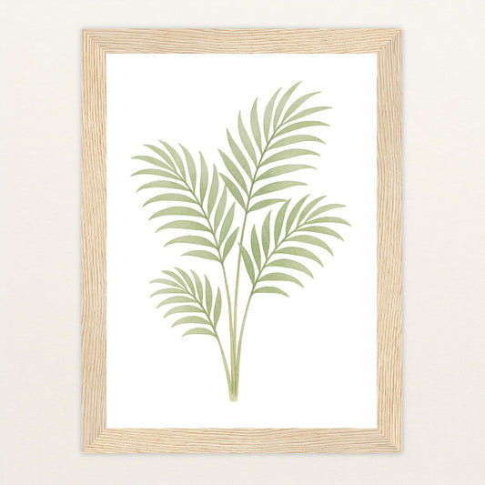 Howea-Blatt Poster mit Holzrahmen von tinylearner