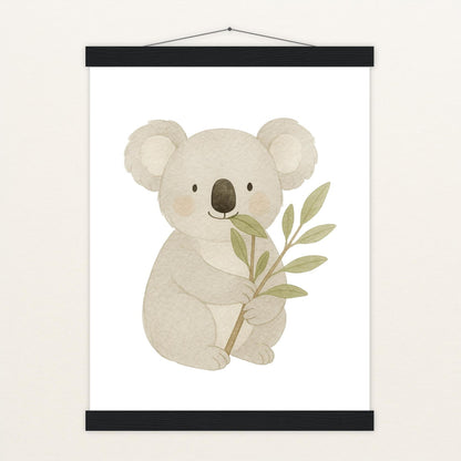 Kori der Koala - Motiv: "Eukalyptus" Poster mit Leisten von tinylearner