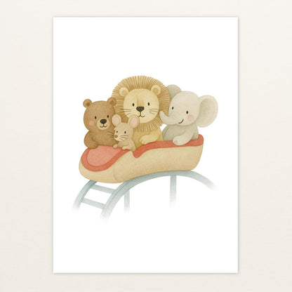 Tierfreunde - Motiv: "Achterbahn" Poster von tinylearner