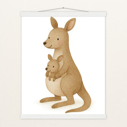 Kängu das Känguru Poster mit Leisten von tinylearner