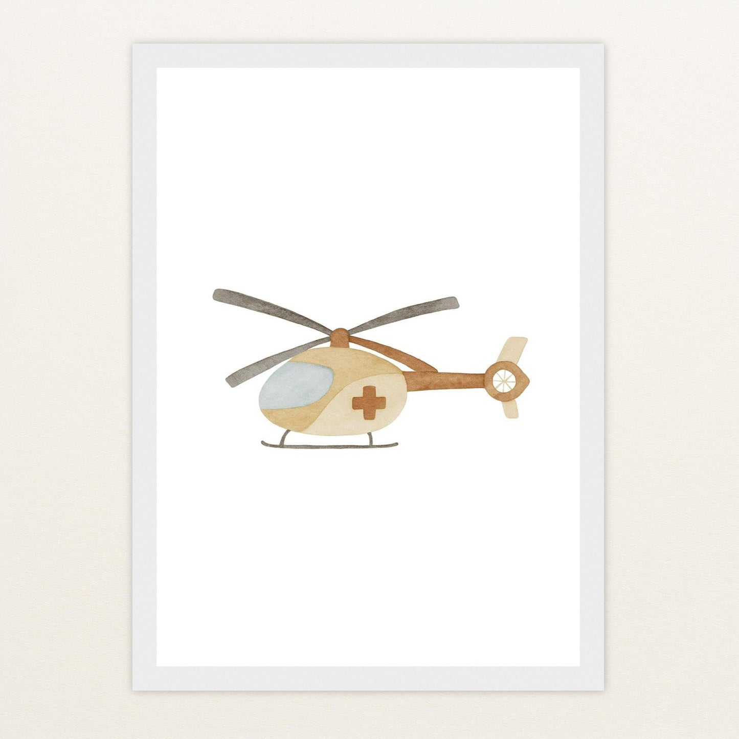 Rettungshubschrauber Poster mit Holzrahmen von tinylearner