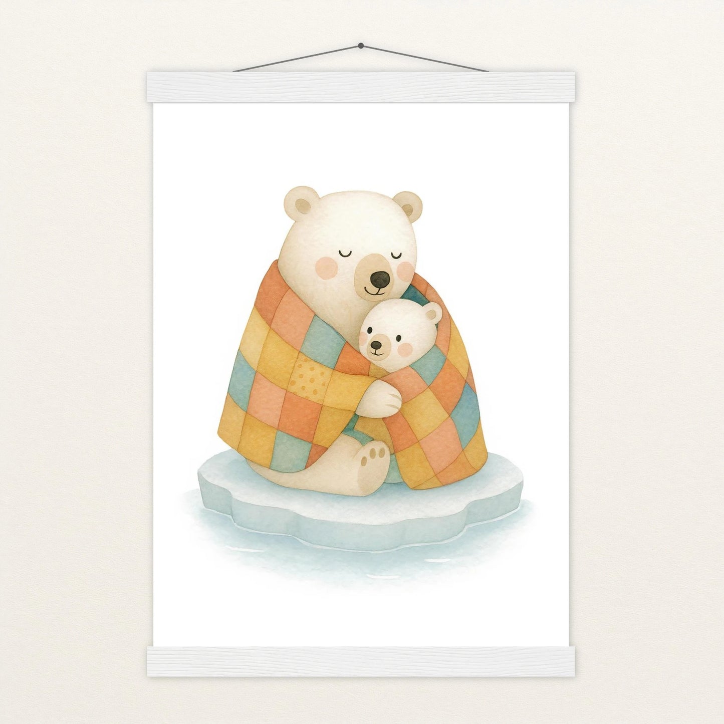 Pummel der Polarbär - Motiv: "Familie" Poster mit Leisten von tinylearner