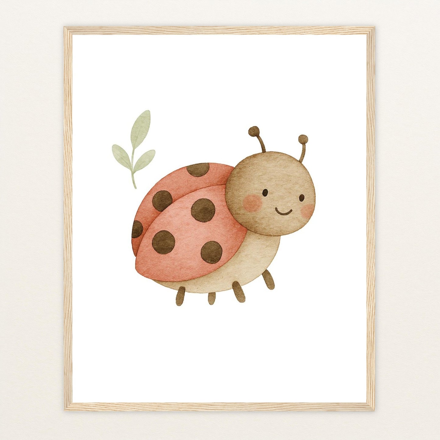 Marie der Marienenkäfer Poster mit Holzrahmen von tinylearner