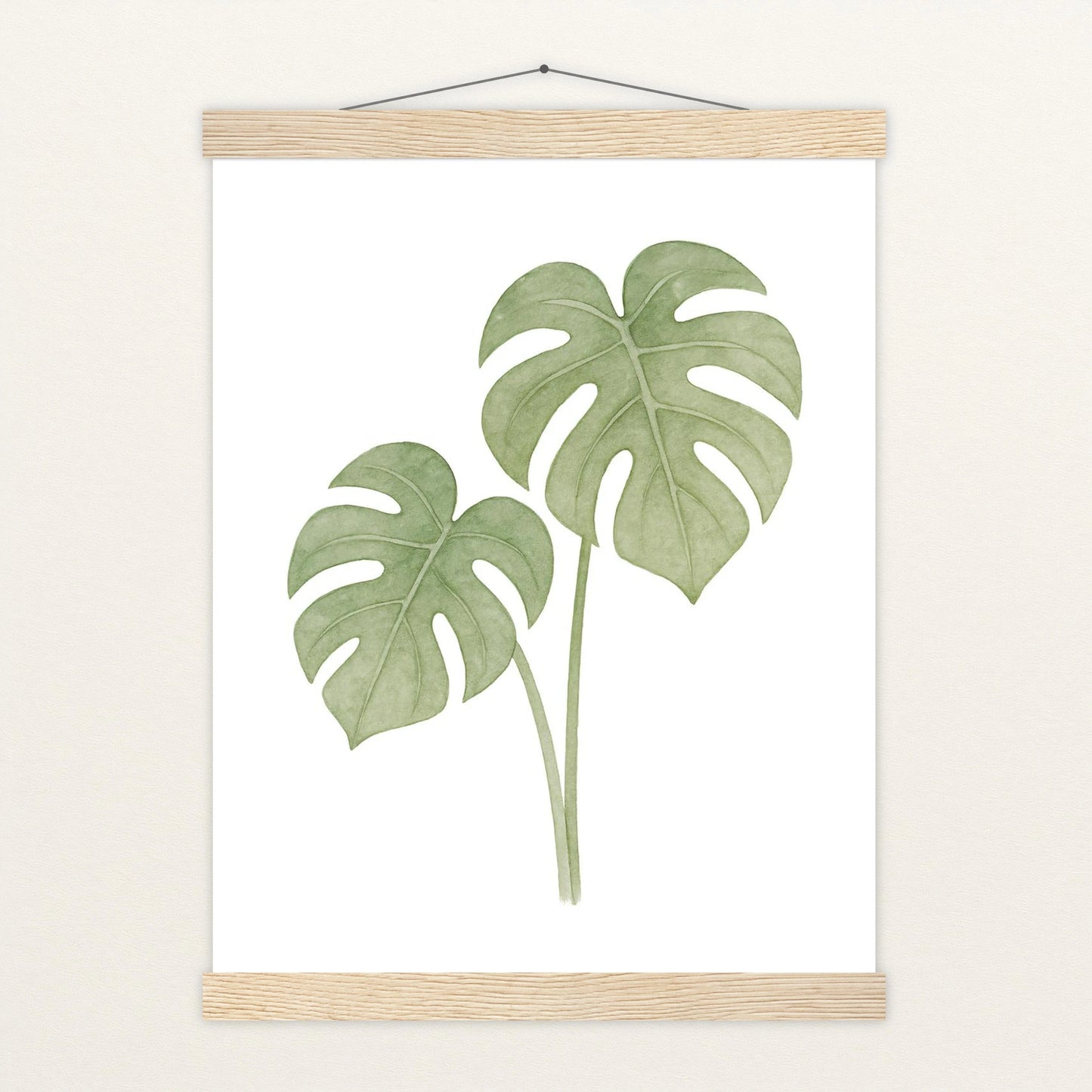 Monstera-Blätter Poster mit Leisten von tinylearner