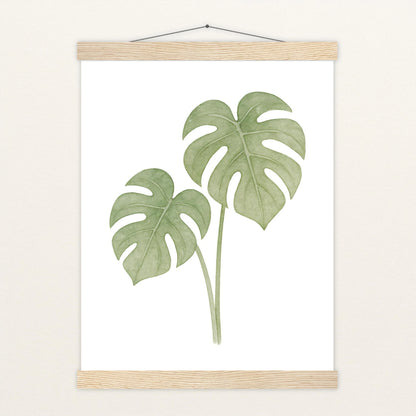 Monstera-Blätter Poster mit Leisten von tinylearner