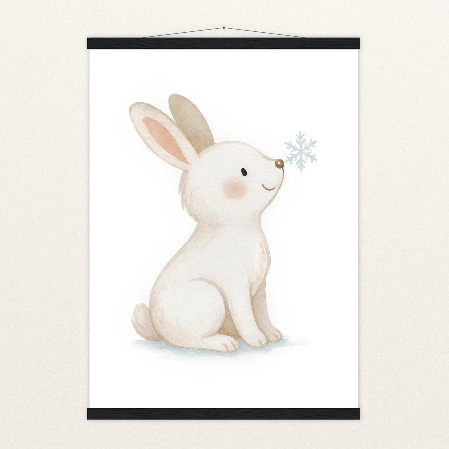 Sina der Schneehase Poster mit Leisten von tinylearner