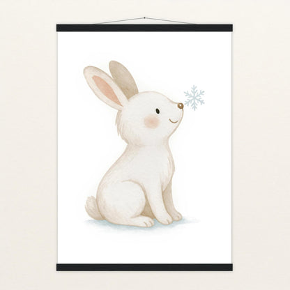 Sina der Schneehase Poster mit Leisten von tinylearner