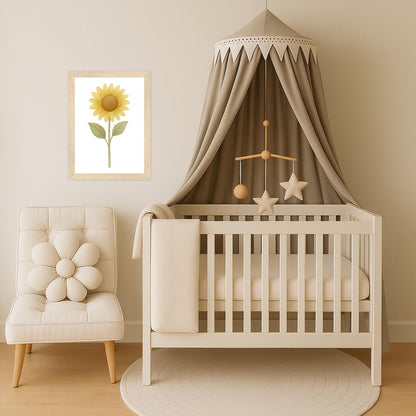 Sonnenblume Poster mit Holzrahmen von tinylearner