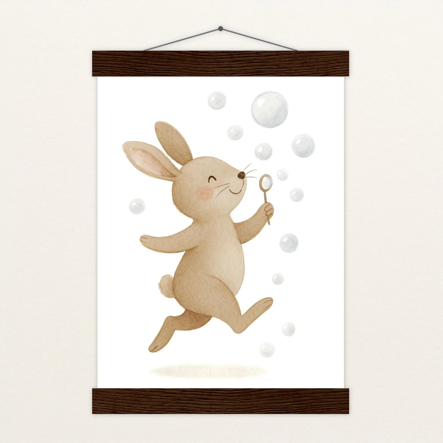 Holly der Hase - Motiv: "Seifenblasen" Poster mit Leisten von tinylearner