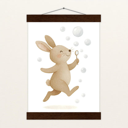 Holly der Hase - Motiv: "Seifenblasen" Poster mit Leisten von tinylearner