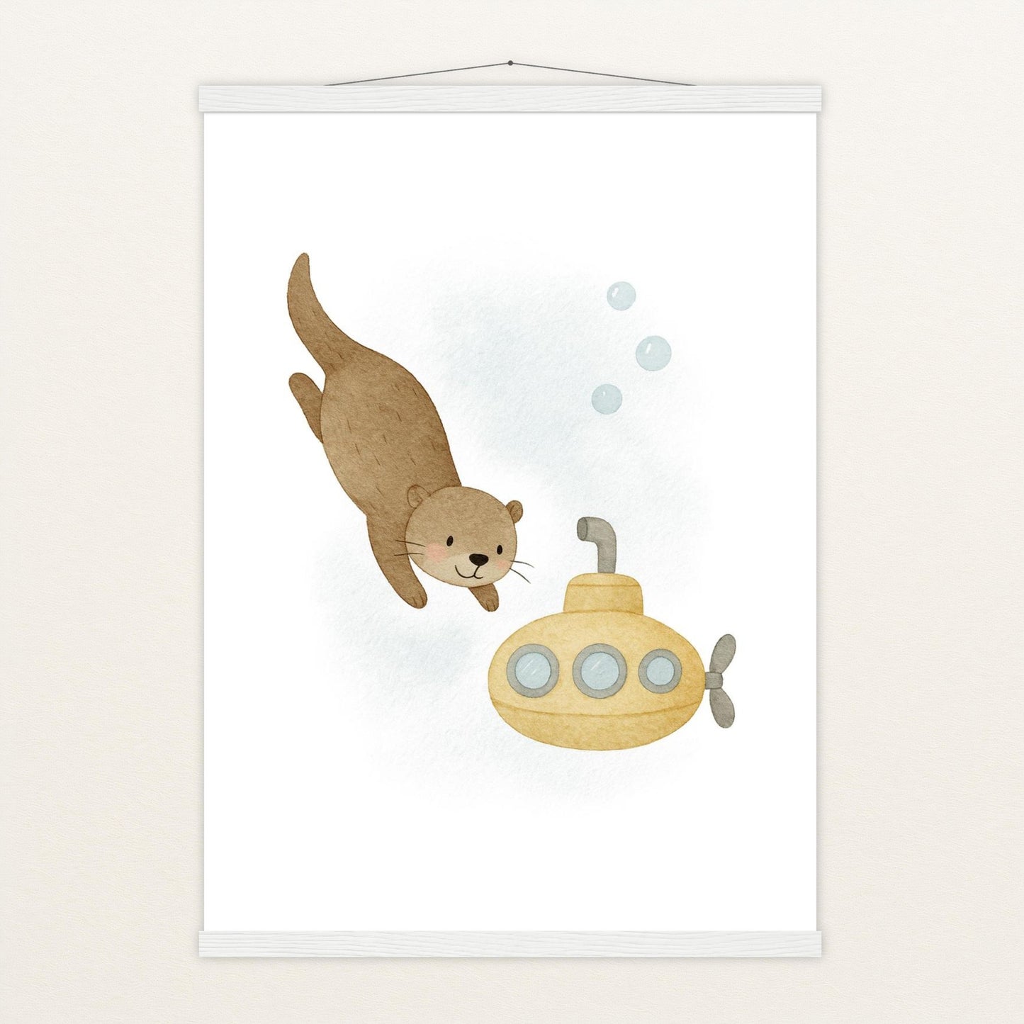 Otti der Otter - Motiv: "U-Boot" Poster mit Leisten von tinylearner
