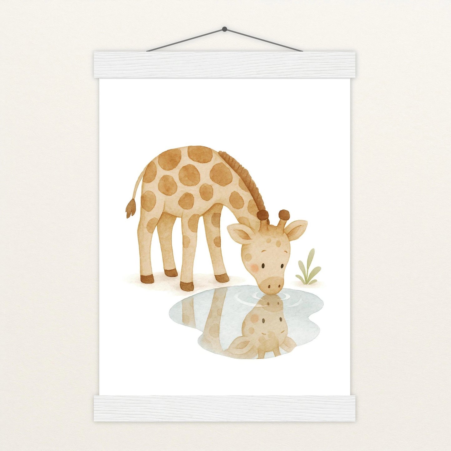 Greta die Giraffe - Motiv: "Trinken" Poster mit Leisten von tinylearner