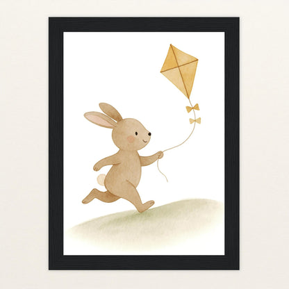 Holly der Hase - Motiv: "Drachen" Poster mit Holzrahmen von tinylearner