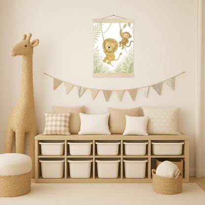 Tierfreunde - Motiv: "Lianen" Poster mit Leisten von tinylearner