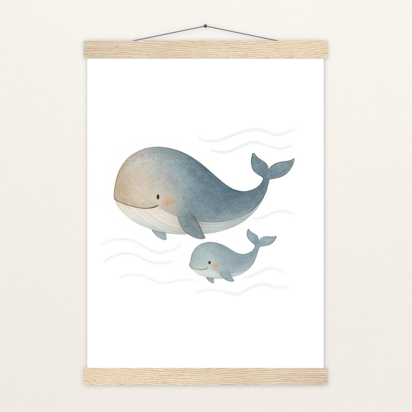 Willi der Wal - Motiv: "Familie" Poster mit Leisten von tinylearner