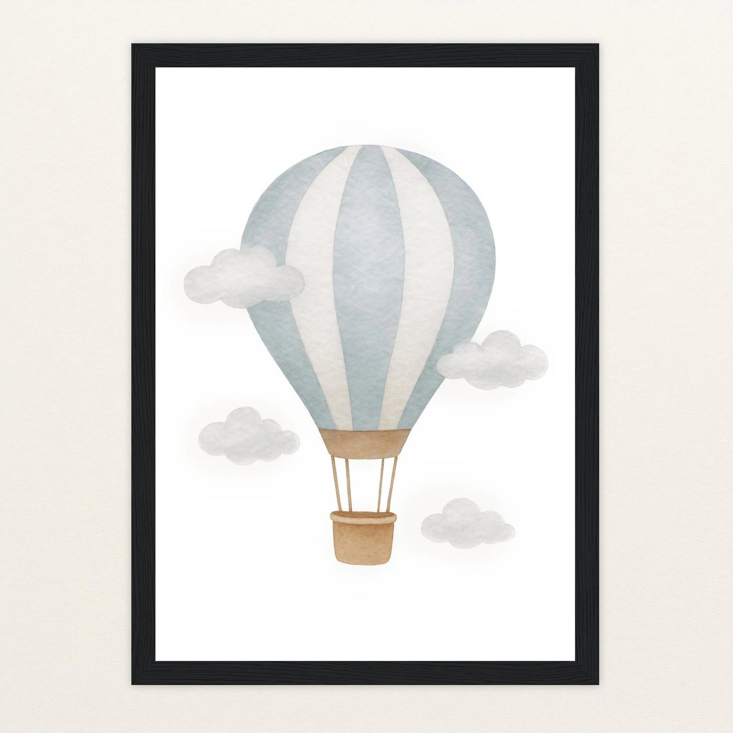 Heißluftballon Poster mit Holzrahmen von tinylearner