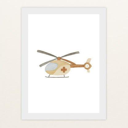 Rettungshubschrauber Poster mit Holzrahmen von tinylearner