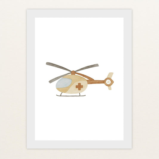 Rettungshubschrauber Poster mit Holzrahmen von tinylearner