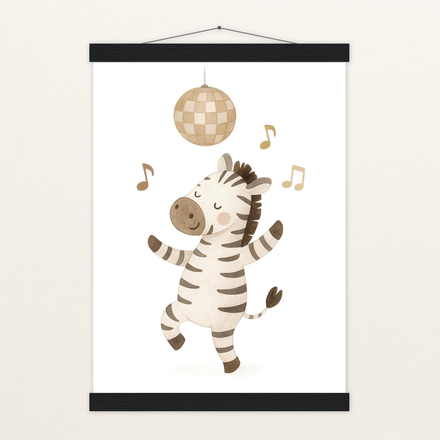Zinni das Zebra - Motiv: "Tanzen" Poster mit Leisten von tinylearner