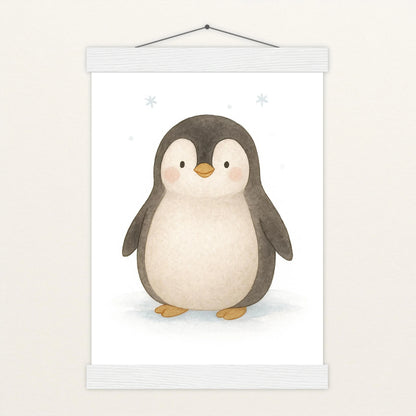 Pia der Pinguin Poster mit Leisten von tinylearner
