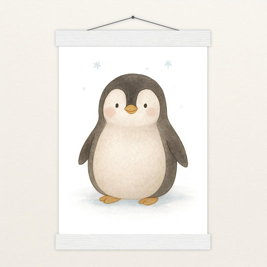 Pia der Pinguin Poster mit Leisten von tinylearner