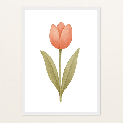 Tulpe Poster mit Holzrahmen von tinylearner