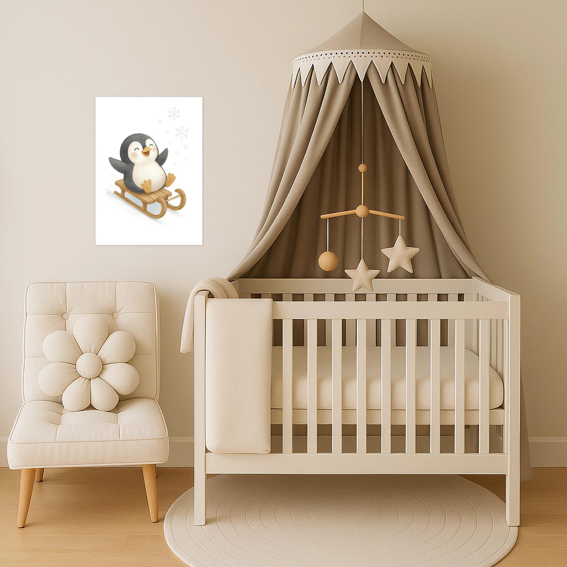 Pia der Pinguin - Motiv: "Schlitten" Poster von tinylearner