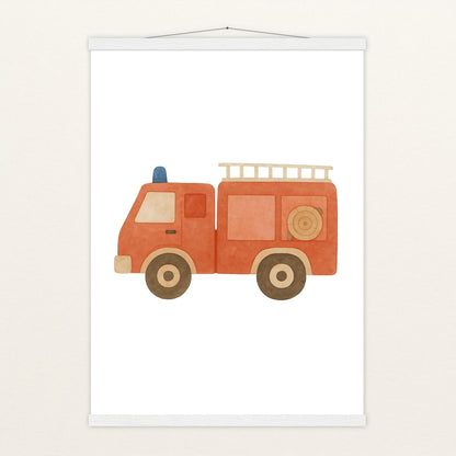 Feuerwehrauto Poster mit Leisten von tinylearner