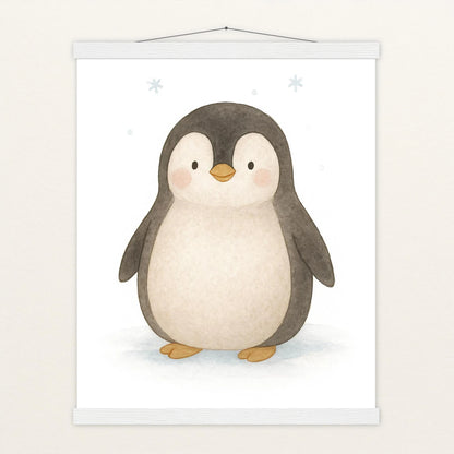 Pia der Pinguin Poster mit Leisten von tinylearner