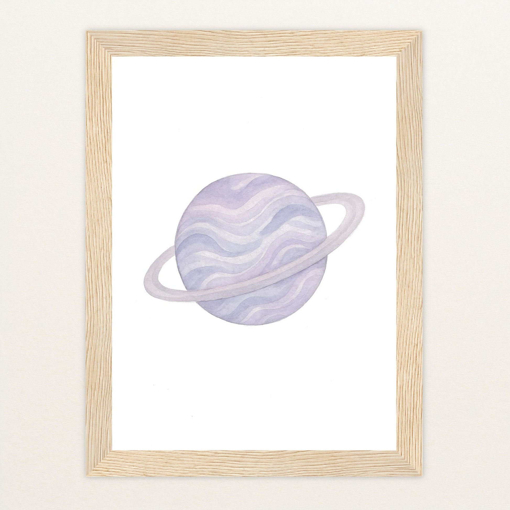 Planet Poster mit Holzrahmen von tinylearner