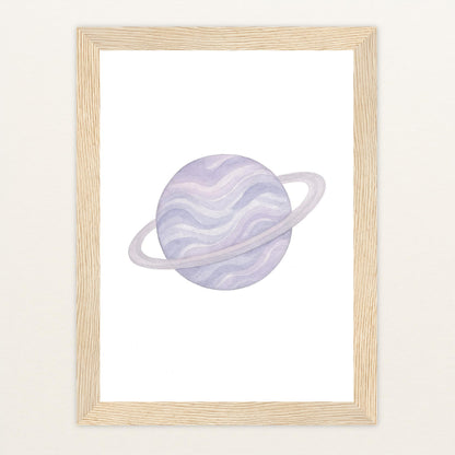 Planet Poster mit Holzrahmen von tinylearner