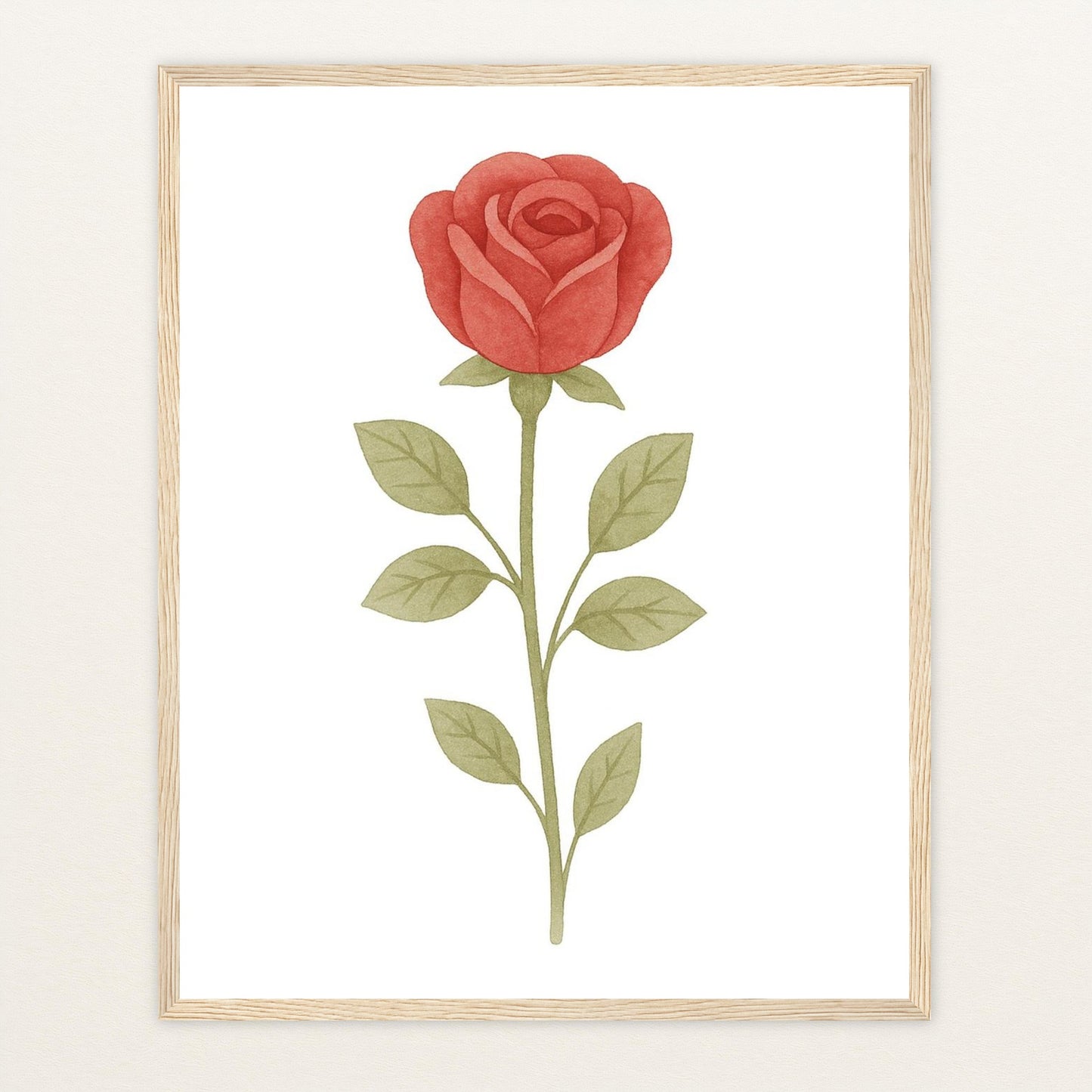 Rose Poster mit Holzrahmen von tinylearner