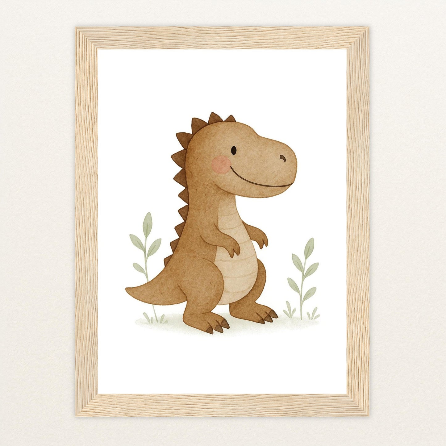 Dinosaurier T-Rex Poster mit Holzrahmen von tinylearner