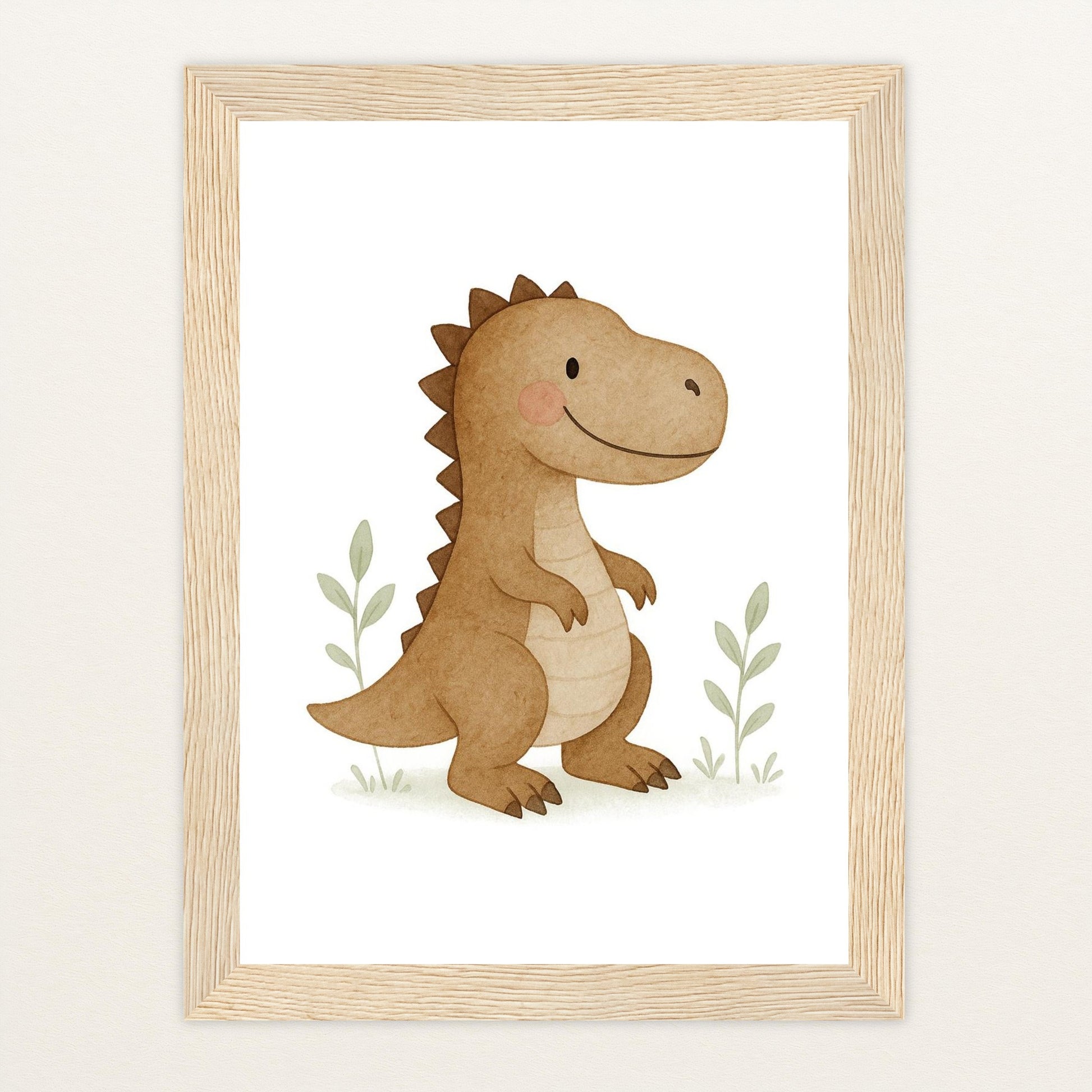 Dinosaurier T-Rex Poster mit Holzrahmen von tinylearner
