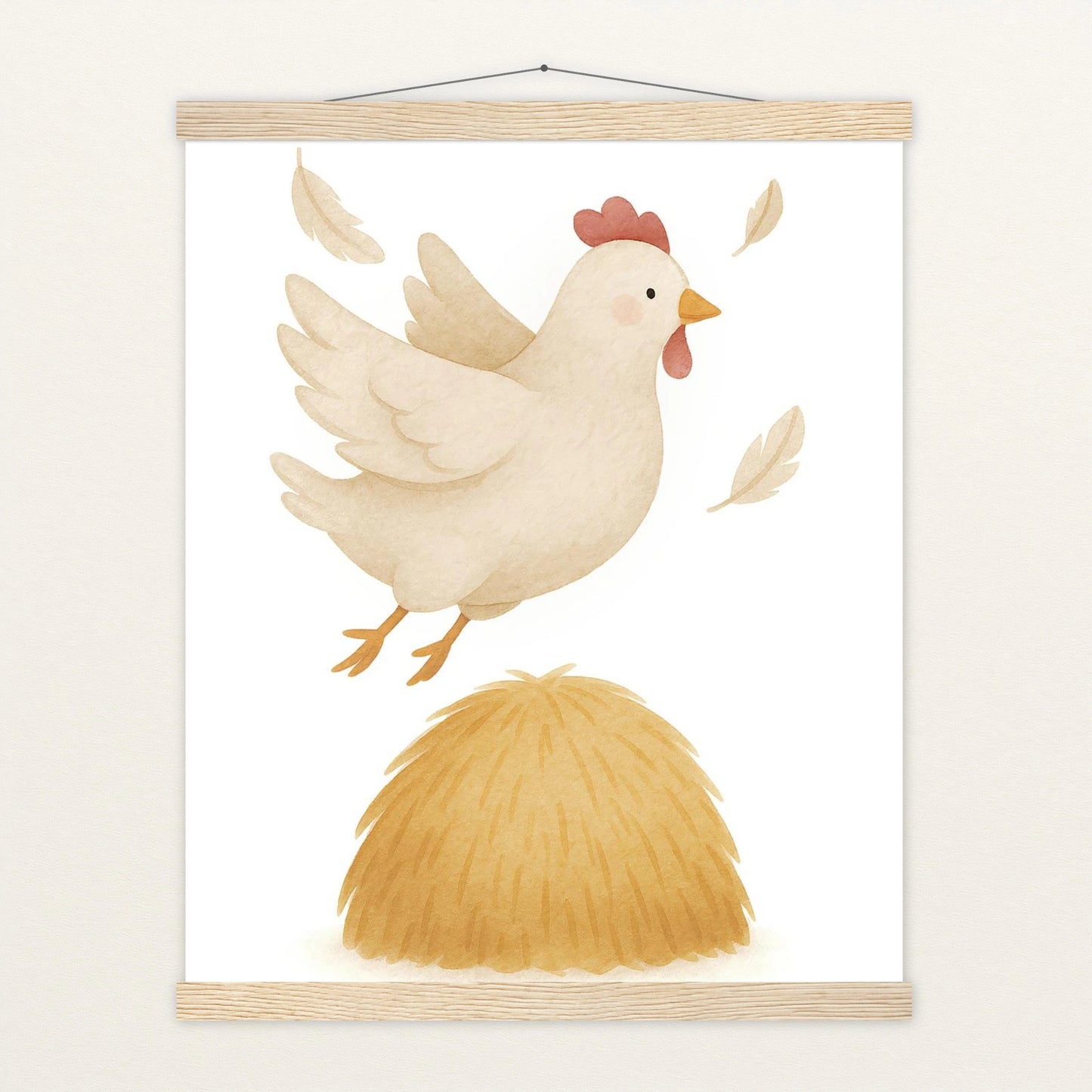 Hanni das Huhn - Motiv: "Heu" Poster mit Leisten von tinylearner