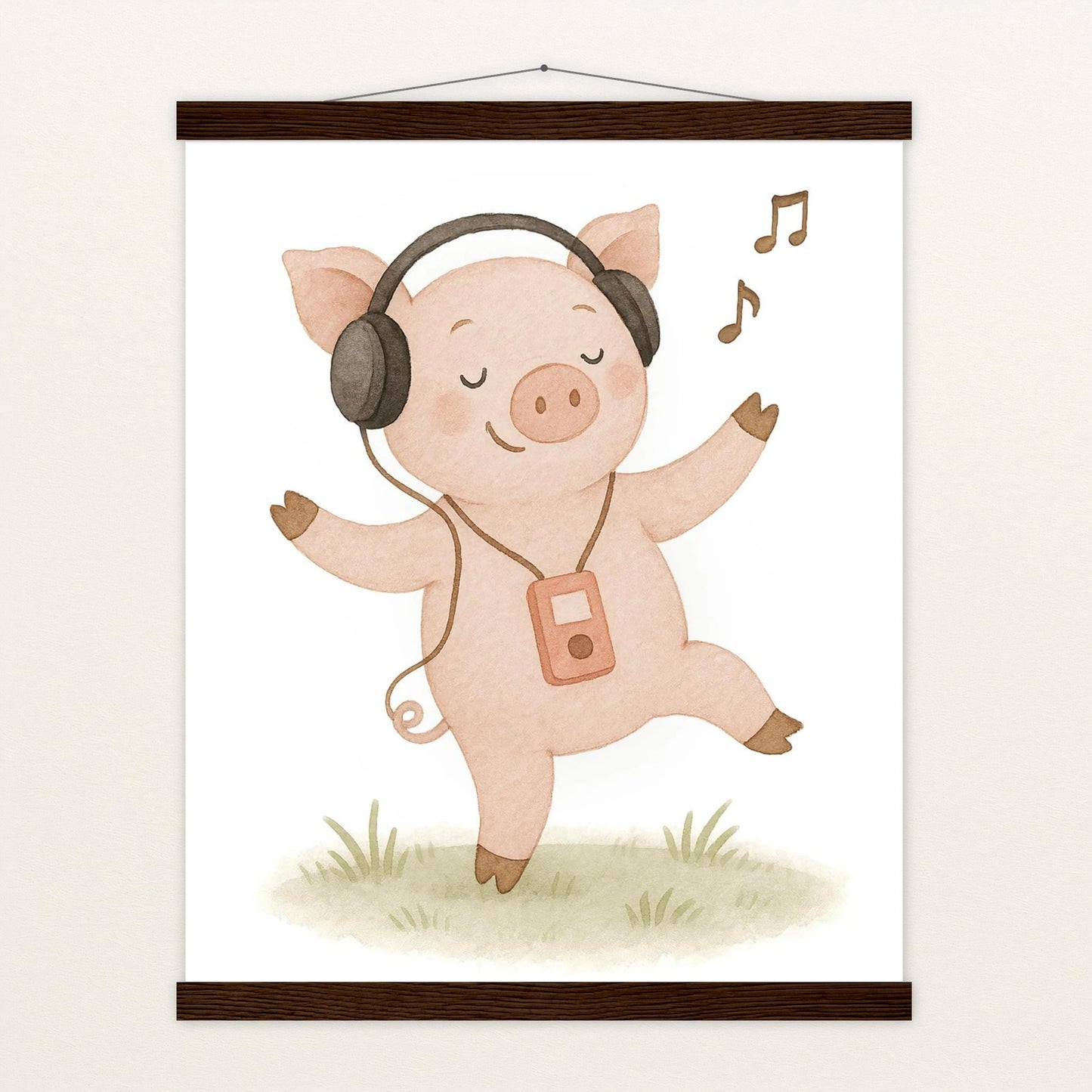 Susi das Schwein - Motiv: "Musik" Poster mit Leisten von tinylearner