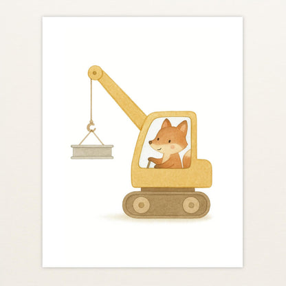 Finnegan der Fuchs - Motiv: "Kran" Poster von tinylearner
