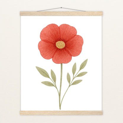 Mohnblume Poster mit Leisten von tinylearner