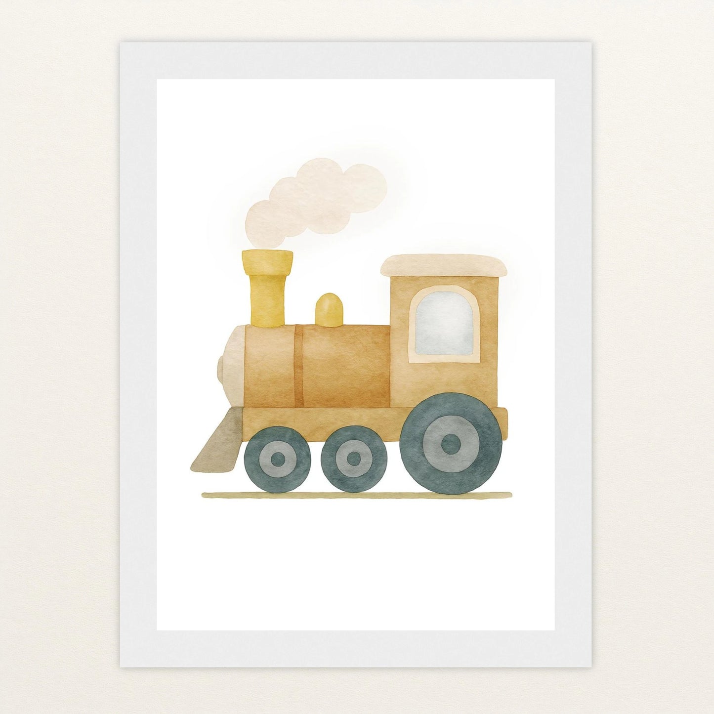 Lokomotive Poster mit Holzrahmen von tinylearner