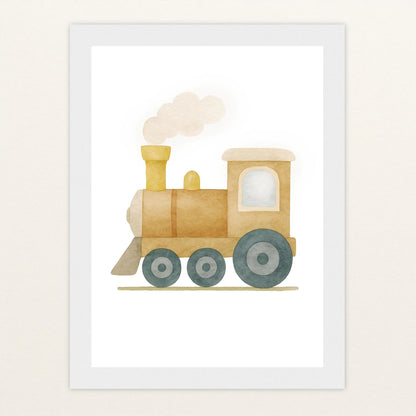 Lokomotive Poster mit Holzrahmen von tinylearner