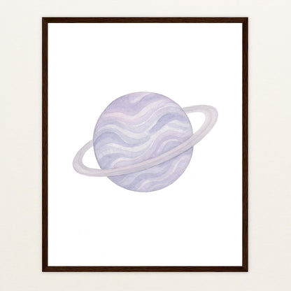 Planet Poster mit Holzrahmen von tinylearner