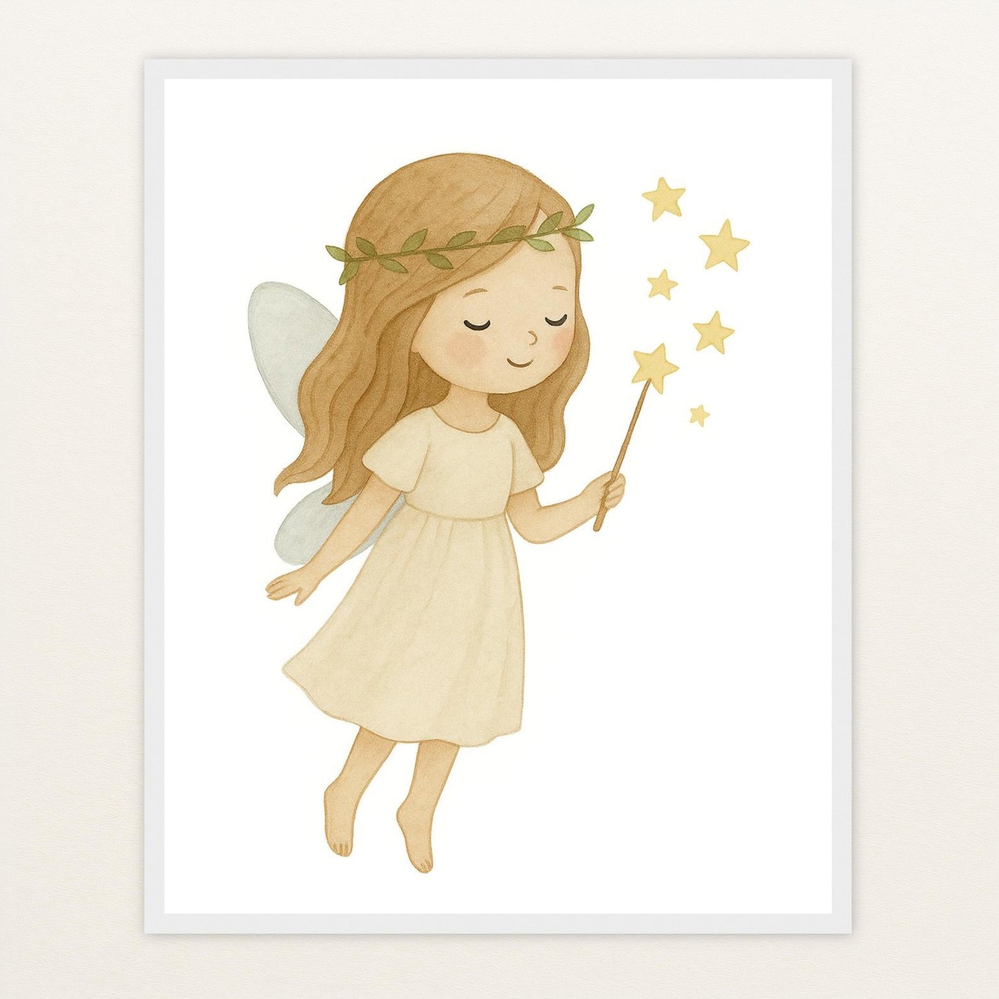 Fina die Fee Poster mit Holzrahmen von tinylearner