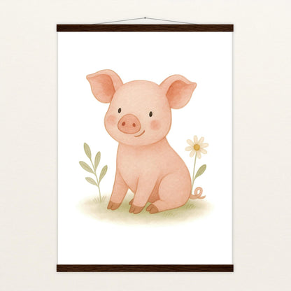 Susi das Schwein Poster mit Leisten von tinylearner