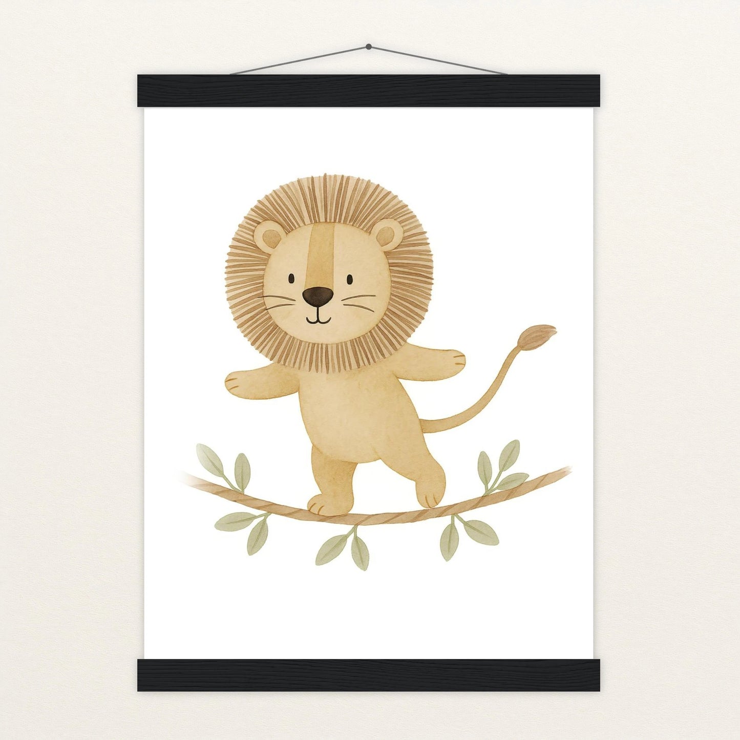 Leo der Löwe - Motiv: "Seiltanz" Poster mit Leisten von tinylearner