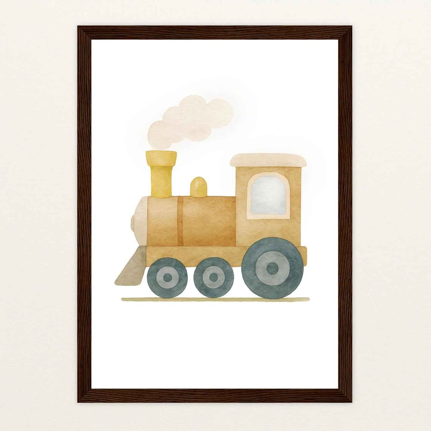 Lokomotive Poster mit Holzrahmen von tinylearner