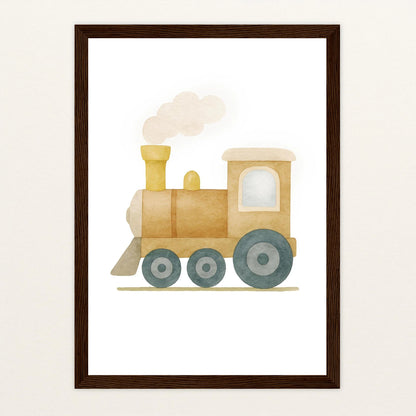 Lokomotive Poster mit Holzrahmen von tinylearner